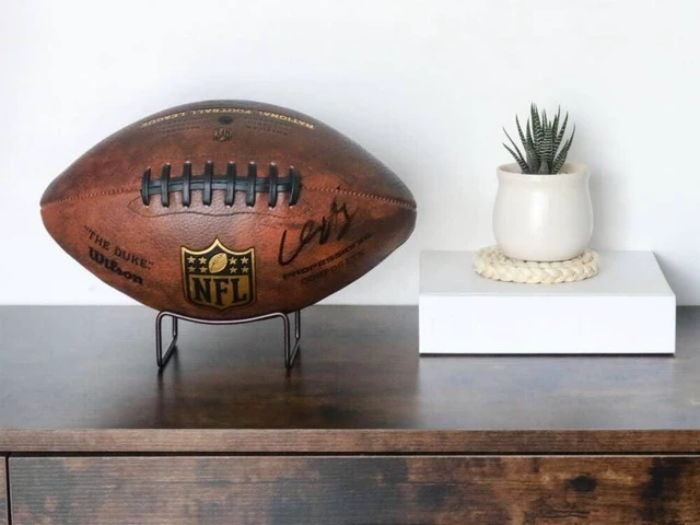 Alt view image 3 of 6 - HillSpring Metal Football Display Stand Base Holder for Basketball Bowling Soccer Volleyball Rugby and Other Autographed Balls