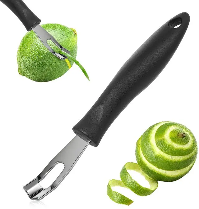 Main image of Triangular V-Shaped Stainless Steel Channel Knife Lemon Peeler Zester for Cocktail Mixers, Professional Grade Bar Tool (Peeler A)
