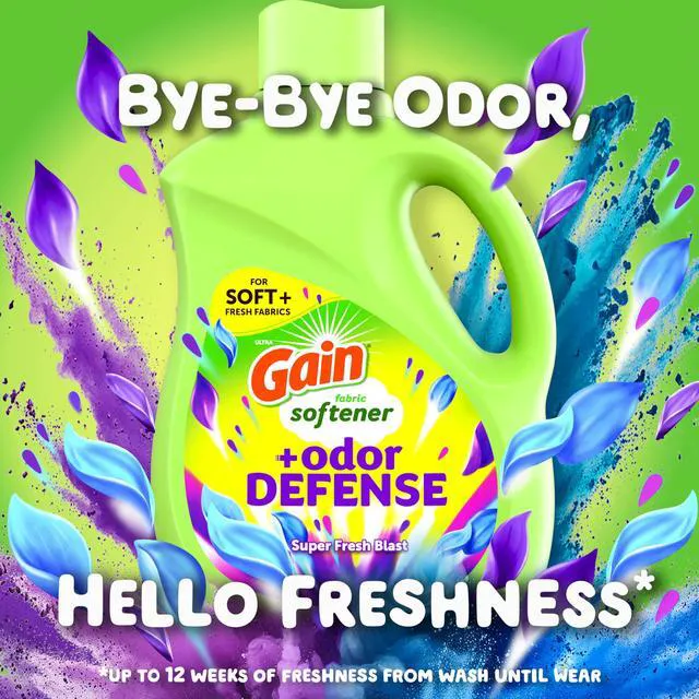 Alt view image 5 of 7 - Gain Super Fresh Blast Liquid Odor Defense Fabric Softener, 140 FL OZ, 190 Load, 2-in-1 Freshness and Odor Protection