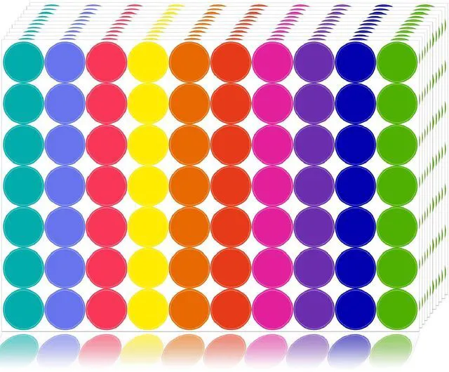 Main image of 1400 PCS Colored Polka Dot Stickers, Round Color Coding & Price Labels, Classroom Must Haves, for Kids, Office, Classroom Decor