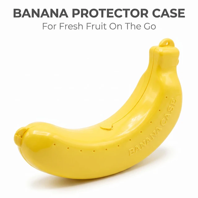Alt view image 3 of 7 - BPA-Free Yellow Banana Storage Case, Outdoor Travel Banana Keeper and Protector, Cute Carrier Box for Picnic Camping Food Containers