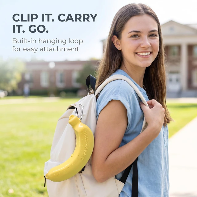 Alt view image 5 of 7 - BPA-Free Yellow Banana Storage Case, Outdoor Travel Banana Keeper and Protector, Cute Carrier Box for Picnic Camping Food Containers