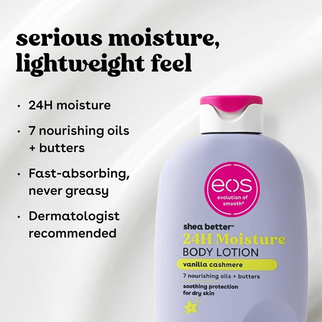 Alt view image 4 of 6 - Eos Shea Better Body Lotion - Vanilla Cashmere, 24-Hour Moisture, 16 fl oz
