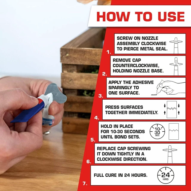 Alt view image 3 of 6 - Loctite Super Glue Liquid, 2 Pack, 0.07 fl oz Tubes, Clear, Cyanoacrylate Adhesive Instant Glue, Quick Dry, for Plastic, Wood, Metal, Crafts & Repair