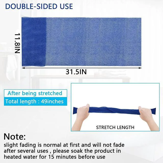 Alt view image 7 of 7 - 2-Piece African Exfoliating Net Body Sponge - Black, Blue