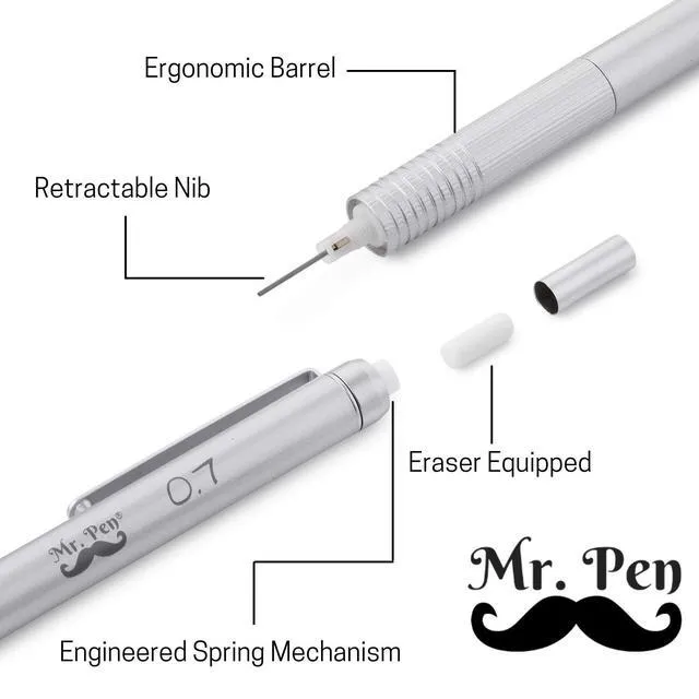 Alt view image 6 of 6 - Mr. Pen 0.7mm Metal Mechanical Pencil with Case