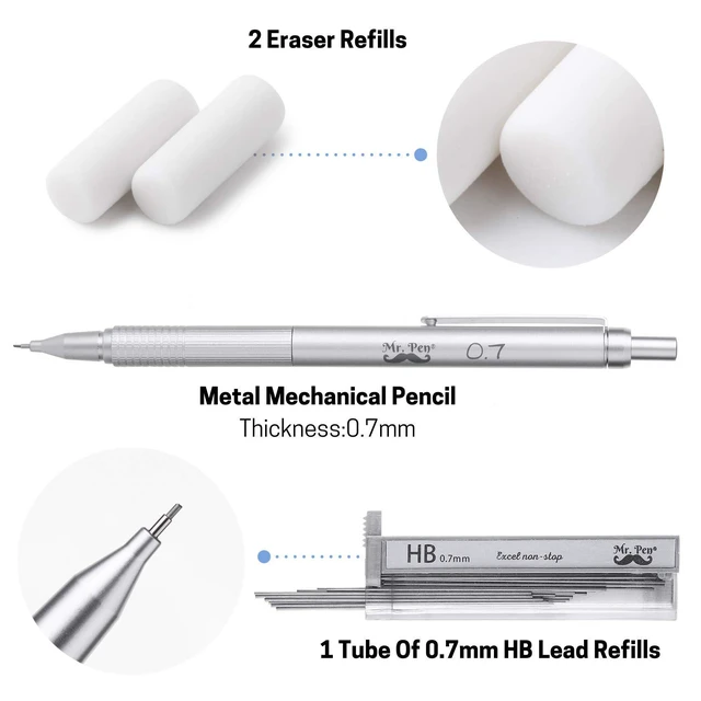 Alt view image 5 of 6 - Mr. Pen 0.7mm Metal Mechanical Pencil with Case
