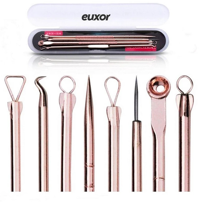 Main image of Best Acne Removal Kit - Blackhead Remover Pimple Comedone Extractor Tool for Nose Face Skin, 4 Piece Set, Rose, with Case, Treatment for Blemish, Whitehead Popping, Zit R