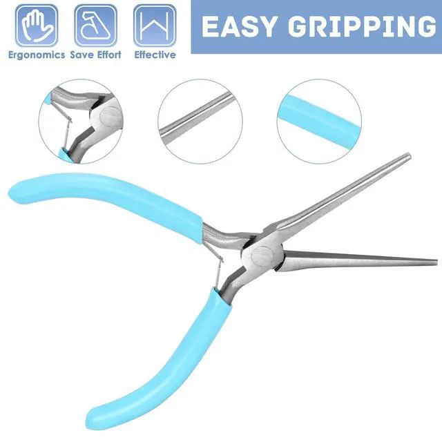 Alt view image 7 of 7 - Long Nose Pliers 4.5Inch, Needle Nose Pliers for Jewelry Making, Wire Wrapping, Craft with Comfort Grip