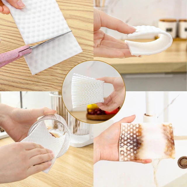Alt view image 4 of 6 - 52Pcs Melamine Sponge Eraser Sheets, Convex Point All-Purpose Magic Cleaning Wipes for Furniture, Kitchenware, Shoe and Hard-to-Reach Places