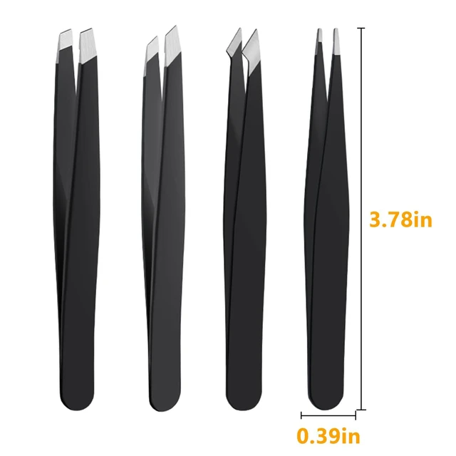 Alt view image 2 of 6 - DTDNZKN 4PCS Stainless Steel Tweezers Set Black
