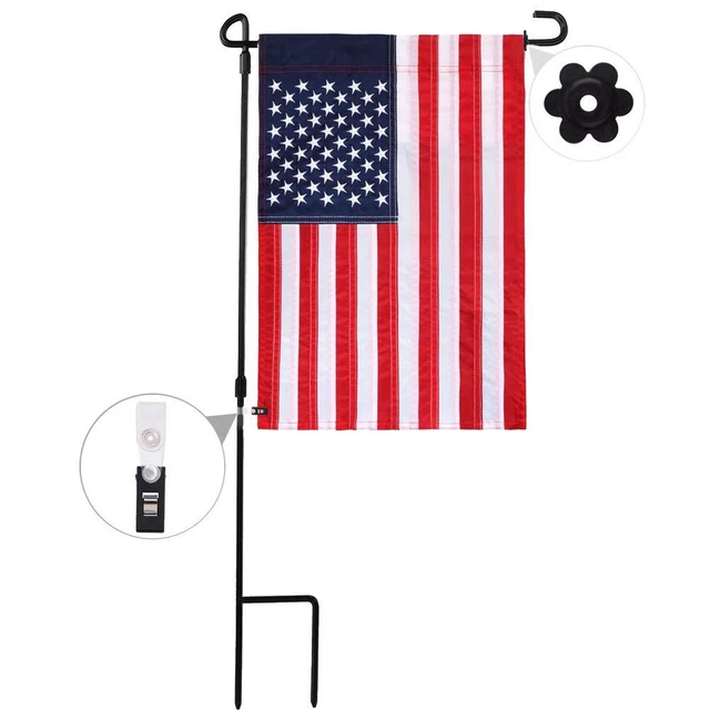 Alt view image 3 of 4 - 10 Pack Garden Flag Rubber Stoppers and Adjustable Anti-Wind Clips for Flag Poles Stand