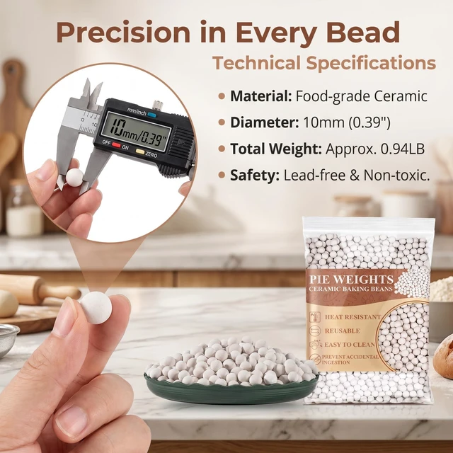 Alt view image 3 of 6 - Sukh 0.94LB Ceramic Pie Weights - Reusable Baking Beans for Blind Baking