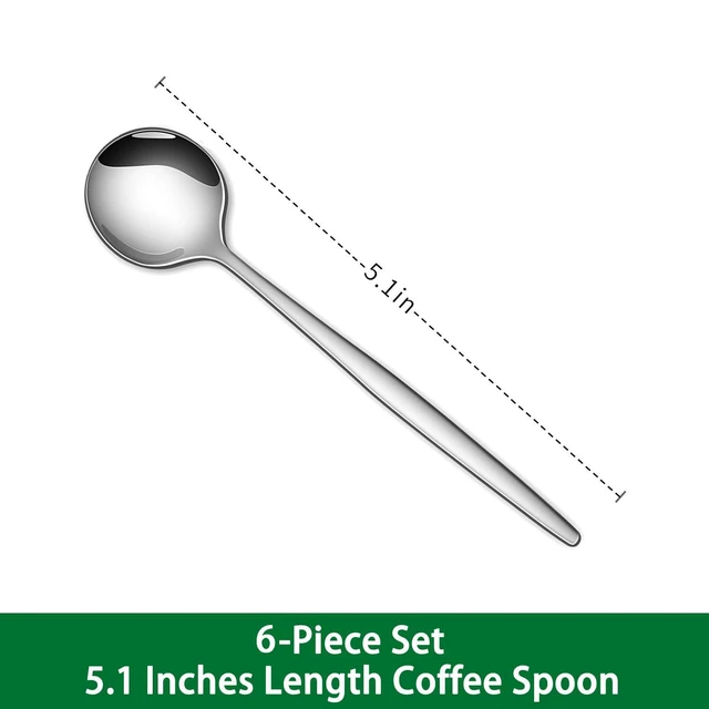 Alt view image 2 of 7 - 1 Inches Stainless Steel Coffee & Tea Spoon, 6-Piece Mini Spoons for Dessert, Small Espresso Spoons