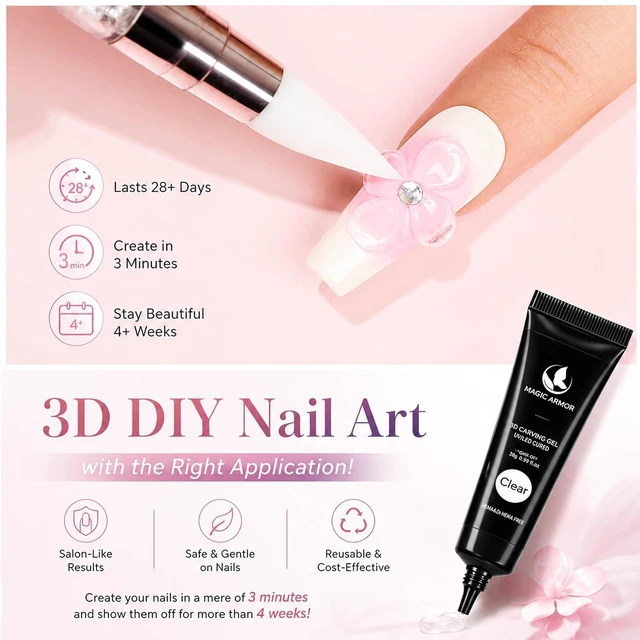 Alt view image 6 of 6 - MAGIC ARMOR 15g 3D Nail Sculpting Gel for Nail Art Design, DIY Molding, Painting, Drawing, Polish, Sculpture, Decoration, Manicure Clear