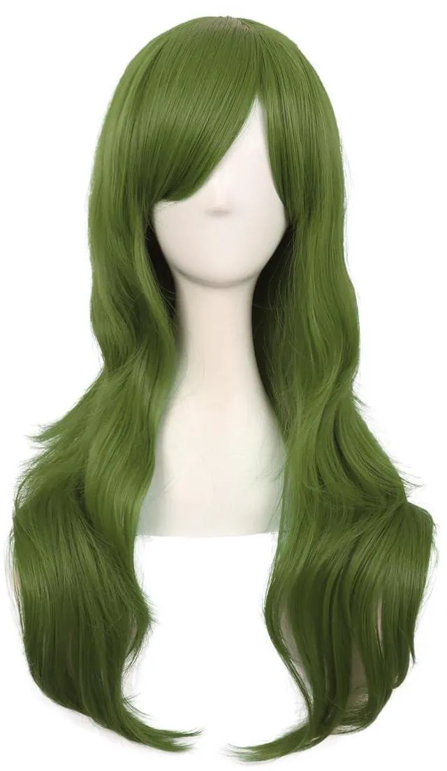 Main image of MapofBeauty 28Inch Long Curly Hair Costume Cosplay Wig, Olive Green