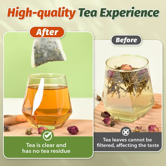 Alt view image 3 of 7 - 300Pcs Empty Tea Bags for Loose Leaf Tea, Disposable Infuser Sachets