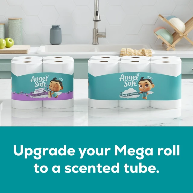 Alt view image 4 of 6 - Angel Soft Toilet Paper, 12 Mega Rolls = 48 Regular Rolls, Soft and Strong