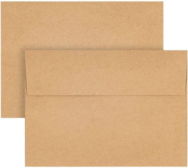 Alt view image 4 of 7 - 50 Pack 4x6 Inch Brown Kraft Paper Envelopes for Invitations, Cards and Postcards