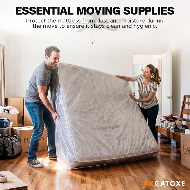 Alt view image 2 of 6 - Axgatoxe King Size Plastic Mattress Bag, 1.5MIL, for Moving Storage