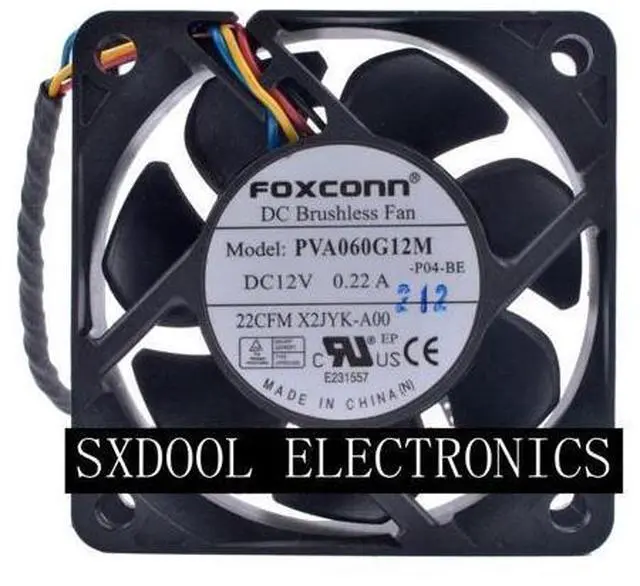 Main image of Original Foxconn PVA060G12M DC12V 0.22A 6CM 6025 authentic server fan PPW30