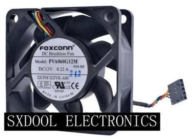 Alt view image 4 of 4 - Original Foxconn PVA060G12M DC12V 0.22A 6CM 6025 authentic server fan PPW30