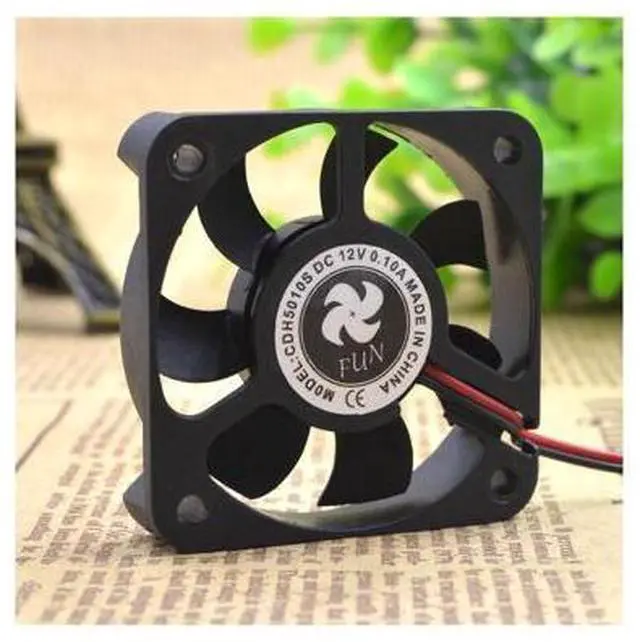 Alt view image 3 of 4 - 5cm silent cooling fan 12V 0.10A CDH5010S humidifier North and South Bridge Charger 2 pins