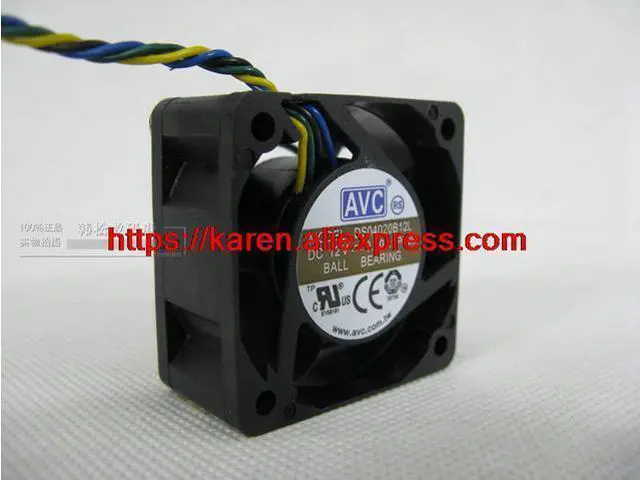 Main image of AVC DS04020B12L DC12V 0.10A 40*40*20MM 4CM dual ball cooling fan