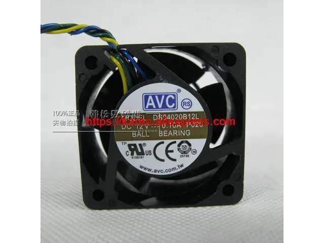 Alt view image 3 of 3 - AVC DS04020B12L DC12V 0.10A 40*40*20MM 4CM dual ball cooling fan