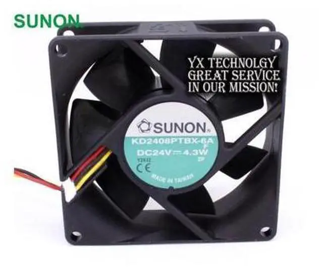 Main image of SUNON New authentic 8025 24V 4.3W 8cm double ball inverter fan KD2408PTBX-6A 80*80*25mm