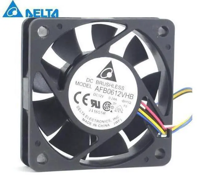 Main image of Delta New AFB0612VHB 6015 12V 0.24A 6CM four-wire PWM fan for 60*60*15mm