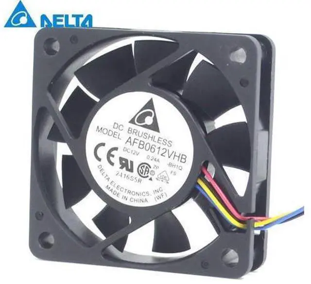 Alt view image 2 of 6 - Delta New AFB0612VHB 6015 12V 0.24A 6CM four-wire PWM fan for 60*60*15mm