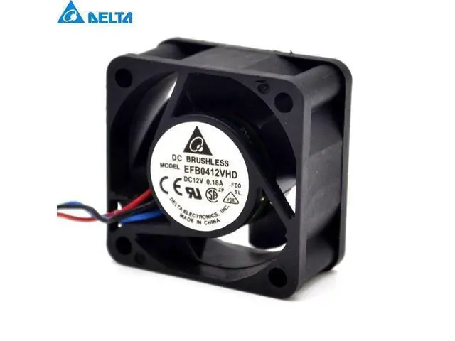 Alt view image 3 of 6 - Delta EFB0412VHD -R00 \/ FOO 12v0.18a Double-ball 2 and 3wire 4020 fan