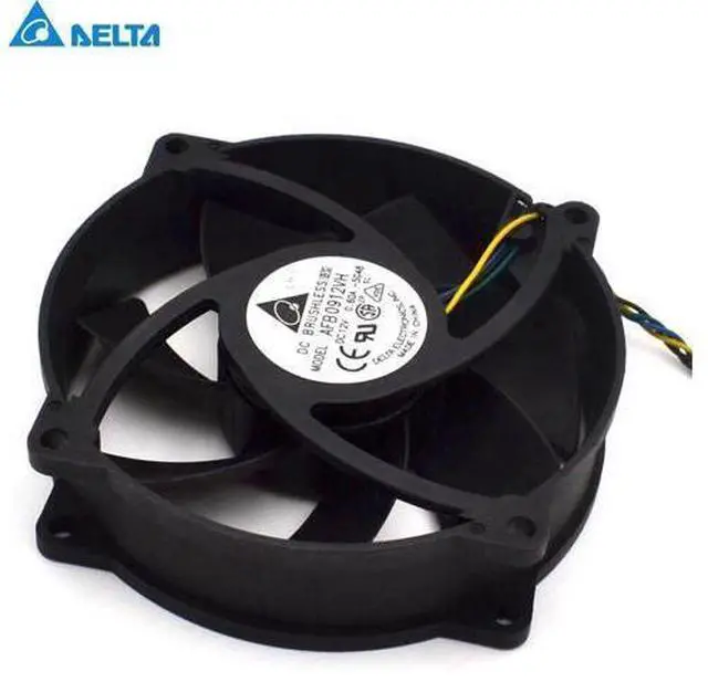 Alt view image 5 of 6 - original 9025 9CM round fan 4 line ball AFB0912VH 12V 0.60A hole 7.2CM