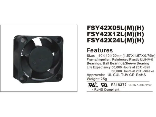 Alt view image 2 of 3 - 4CM 4020 24V 0.08A second-tier oil bearing 40x40x20mm FSY42S24H FSY42S24M
