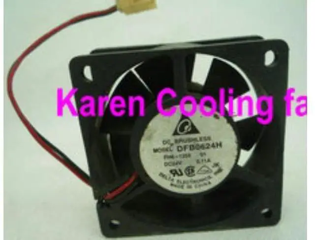 Main image of DELTA 6CM 6025 24V 0.11A DFB0624H 2WIRE Cooling Fan