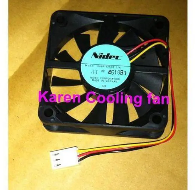 Main image of Nidec 6cm D06R-12SS5 01A 6015 12v 0.12a 3wire cooling fan