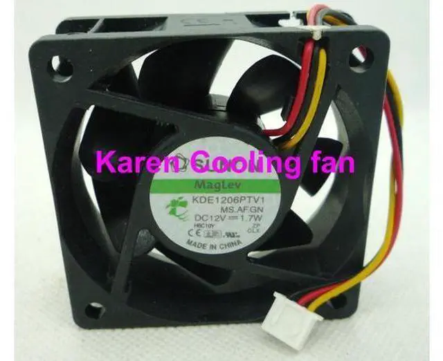 Main image of 6CM 6025 12V 1.7W KDE1206PTV1 3Wire Cooling Fan 60*60*25mm