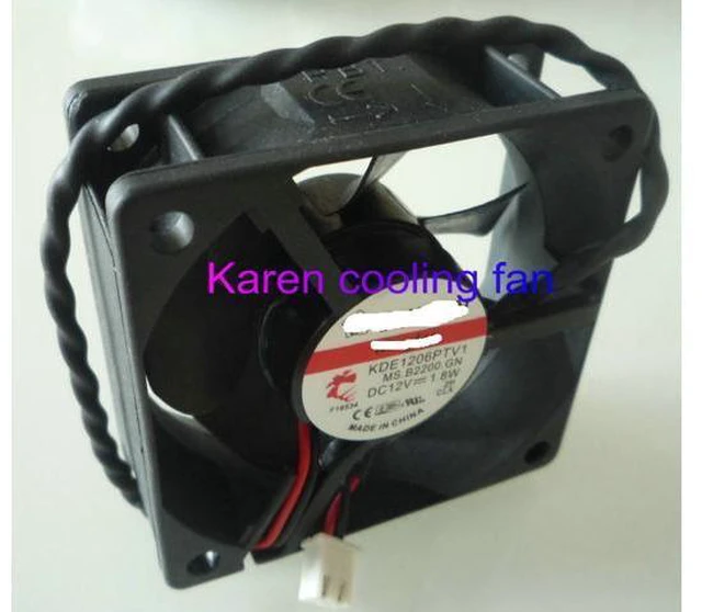 Alt view image 4 of 5 - 6CM 6025 12V 1.8W KDE1206PTV1 MS.B2200.GN 2Wire Cooling Fan