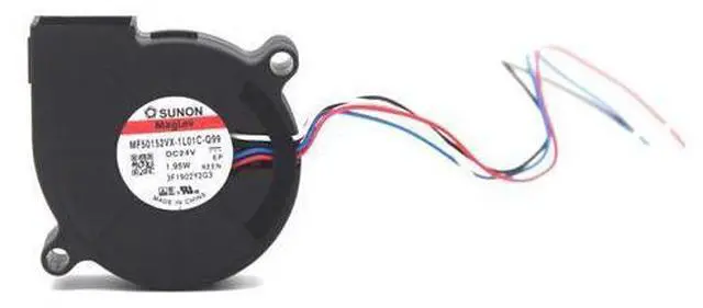Alt view image 7 of 7 - Sunon MF50152VX-1L01C-Q99 MF50152VX-1L01C-s99 5015 DC 24v 1.95W PWM blower 6000RPM 4.8CFM 4wire lead Cooling fan