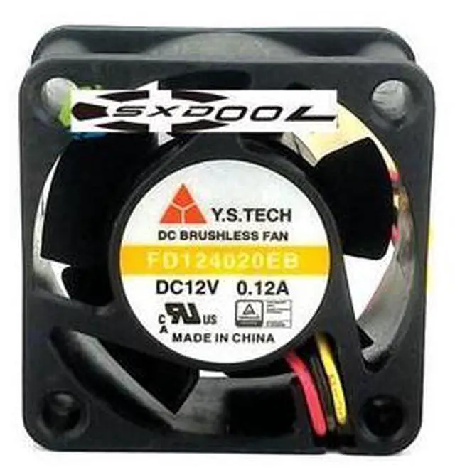 Alt view image 2 of 4 - Original Y.S.TECH FD124020EB 12V 4CM 4020 3-wire 3-pin cooling fan