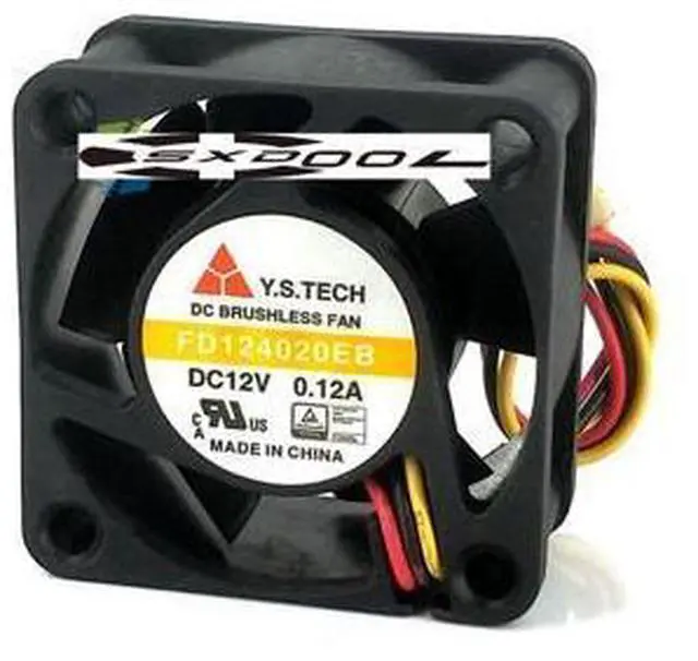 Alt view image 4 of 4 - Original Y.S.TECH FD124020EB 12V 4CM 4020 3-wire 3-pin cooling fan