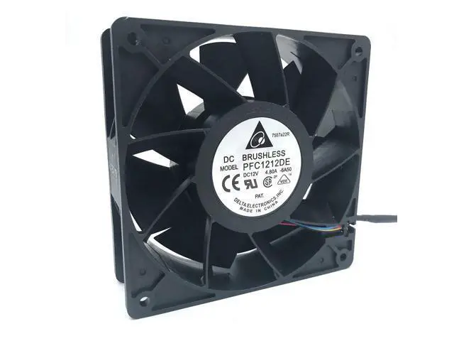 Alt view image 4 of 4 - PFC1212DE Delta 12V PWM 120mm 12038 fan 1.5K-5.5K RPM 252 CFM BEAST cooling fan 4-PIN 4 wire