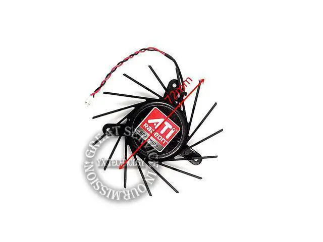 Alt view image 4 of 4 - video card fanNew 3870 Graphics card fan A7510M12D (TP) 12V 0.35A Dual ball bearing 72mm diameter