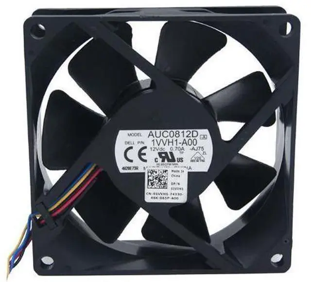 Main image of Delta 8025 AUC0812D P/N 1VVH1-A00 Cooling fan with 12V 0.70A 4 Wires 4Pins Connector