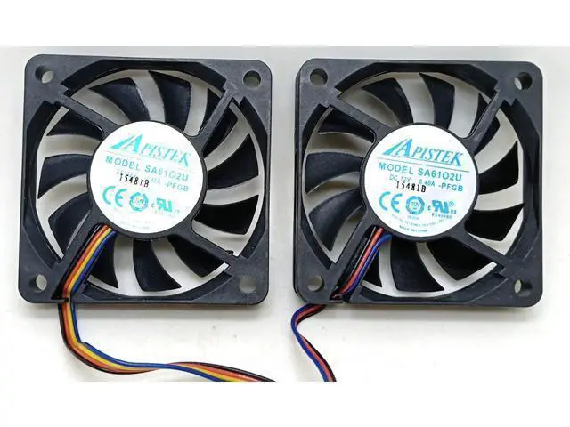 Alt view image 3 of 3 - set of 2 fans Shuttle XH170V Slim PC Computer APISTEK SA61O2U SA6102U PFGA 6010 slim 60x60x10mm 60mm 6CM 4Pin Cooling Fan