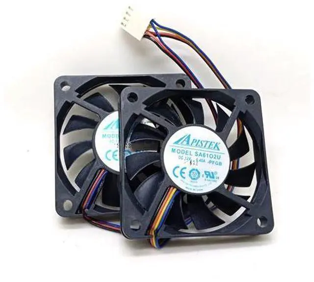 Main image of set of 2 fans Shuttle XH170V Slim PC Computer APISTEK SA61O2U SA6102U PFGA 6010 slim 60x60x10mm 60mm 6CM 4Pin Cooling Fan