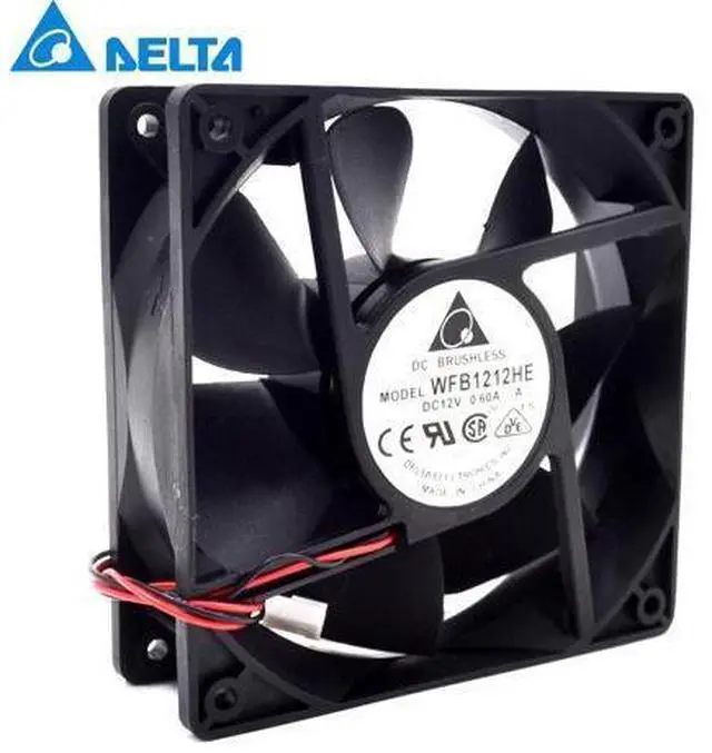 Main image of Delta WFB1212HE 12V 0.6A 12038 12 double ball bearing fan 2 -wire interface 120*120*38mm
