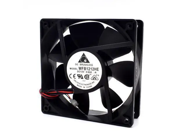 Alt view image 4 of 6 - Delta WFB1212HE 12V 0.6A 12038 12 double ball bearing fan 2 -wire interface 120*120*38mm