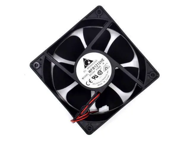 Alt view image 5 of 6 - Delta WFB1212HE 12V 0.6A 12038 12 double ball bearing fan 2 -wire interface 120*120*38mm